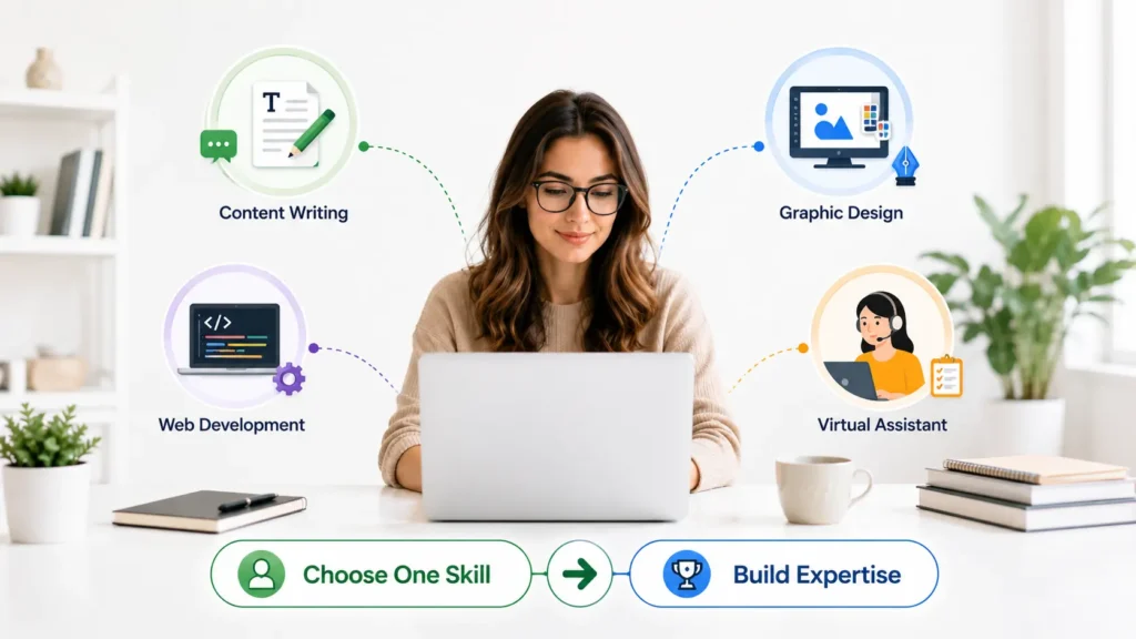 Choosing a freelance niche and building expertise for a successful Upwork profile.