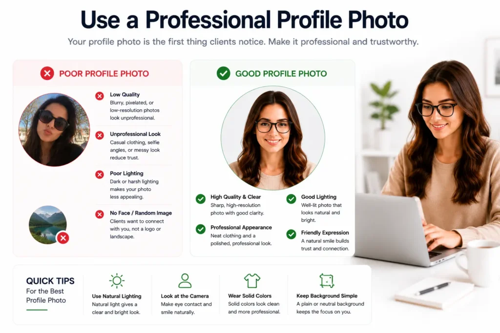 Professional freelancer learning how to create an Upwork profile for freelance success